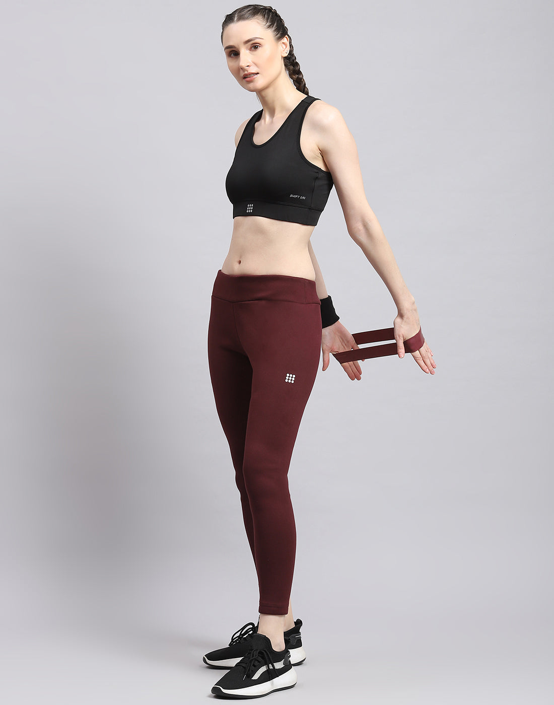 Rock.it Women Maroon Solid Regular Fit Legging