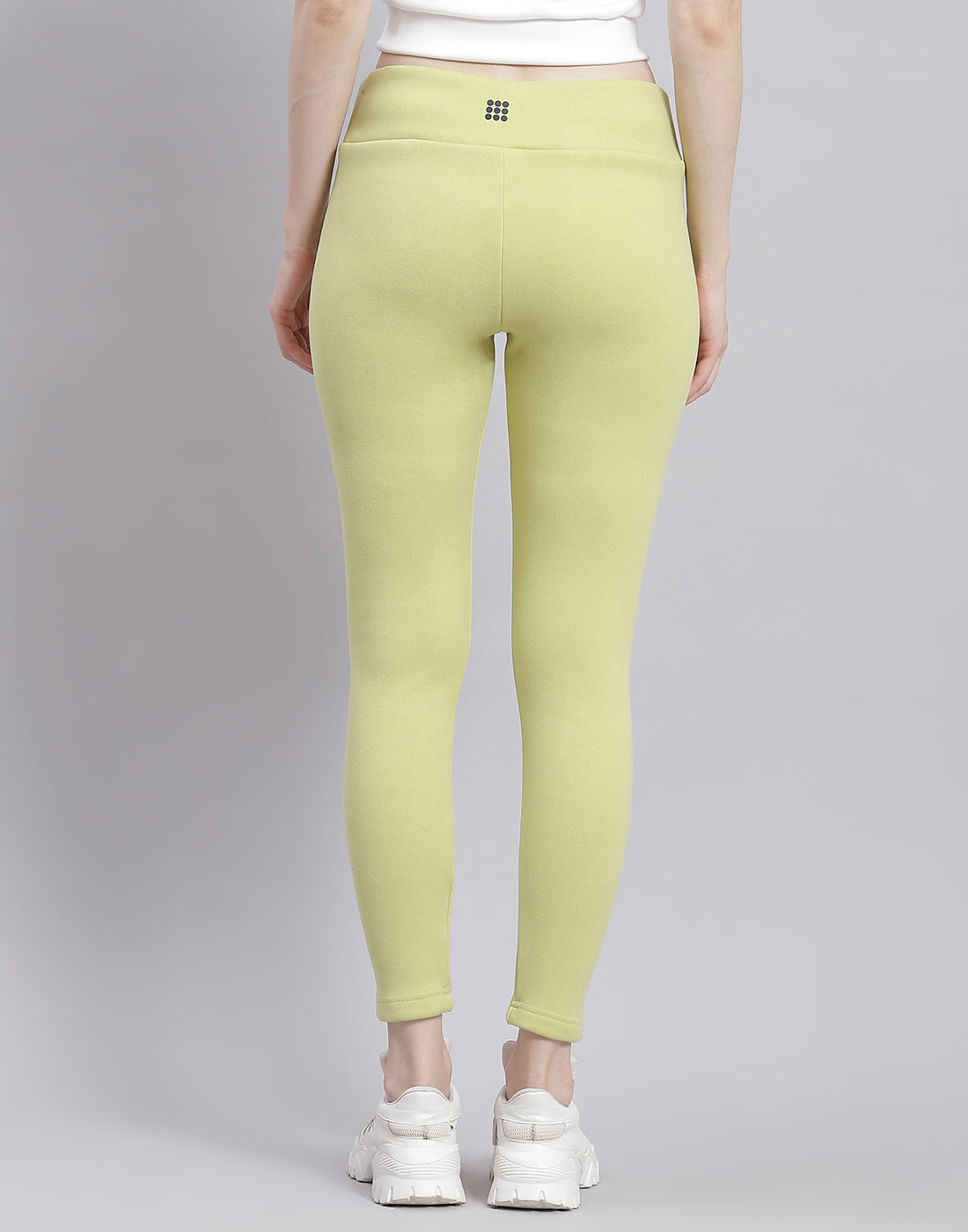 Soft Knit High Waisted Leggings - Neon Yellow