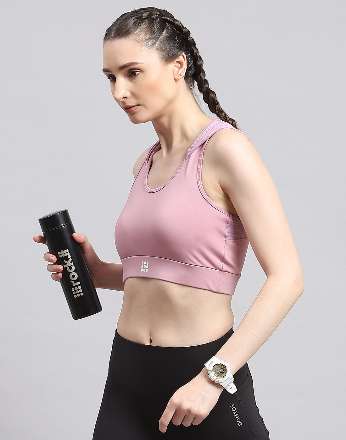 Rock.it Women Pink Solid Sports Bra
