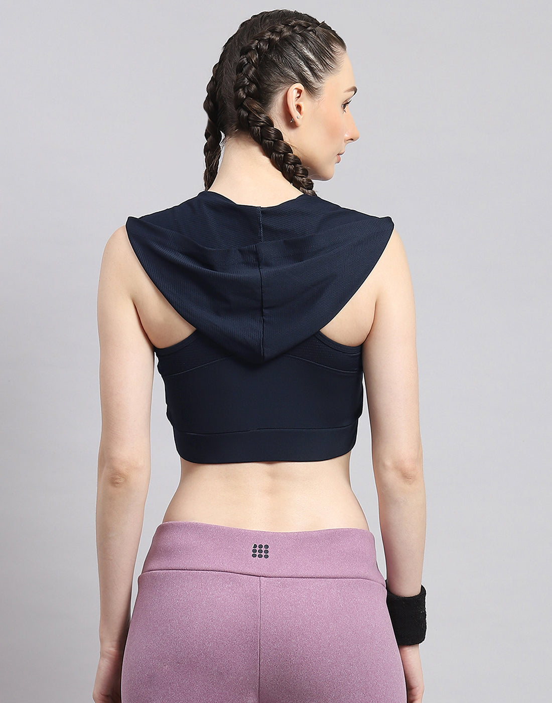 Rock.it Women Navy Blue Solid Sports Bra