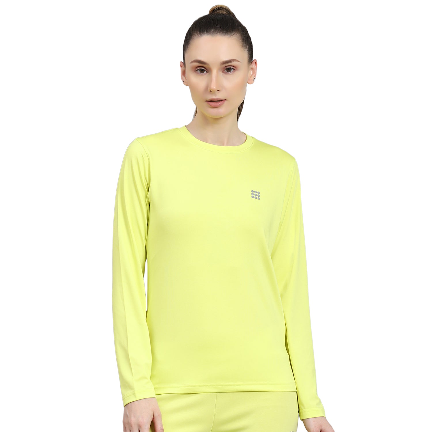 Rock.it Women Yellow Solid Round Neck Full Sleeve Top