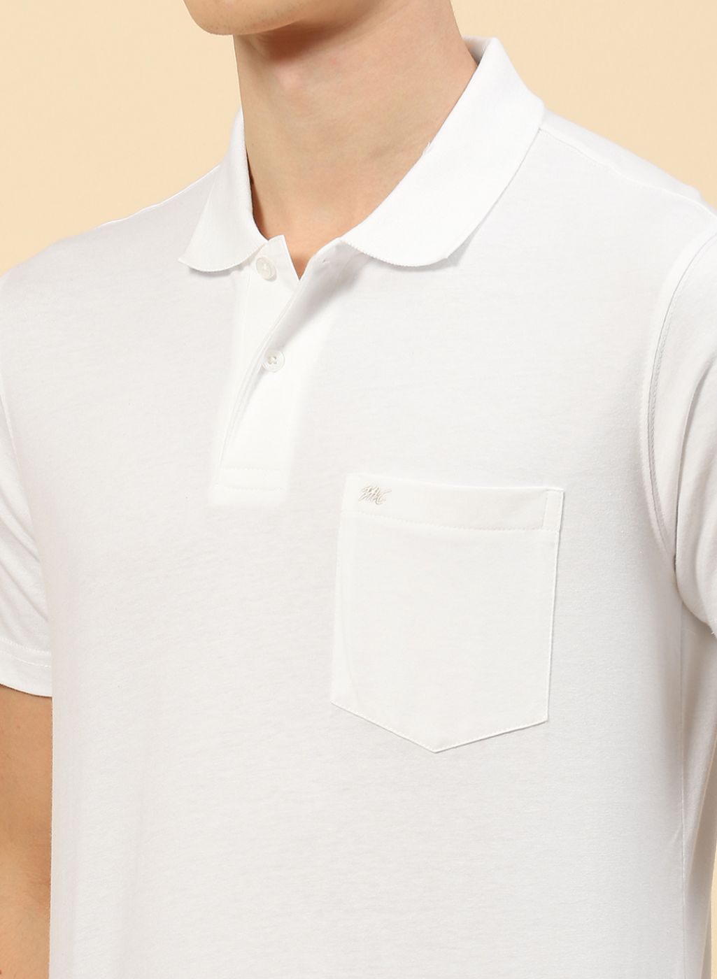 Men White Plain T-Shirt