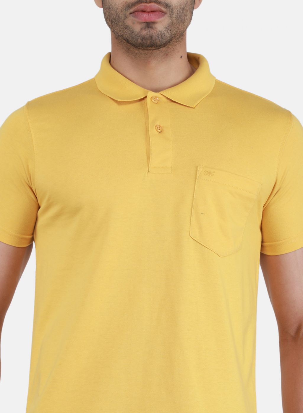 Men Gold Solid T-Shirt