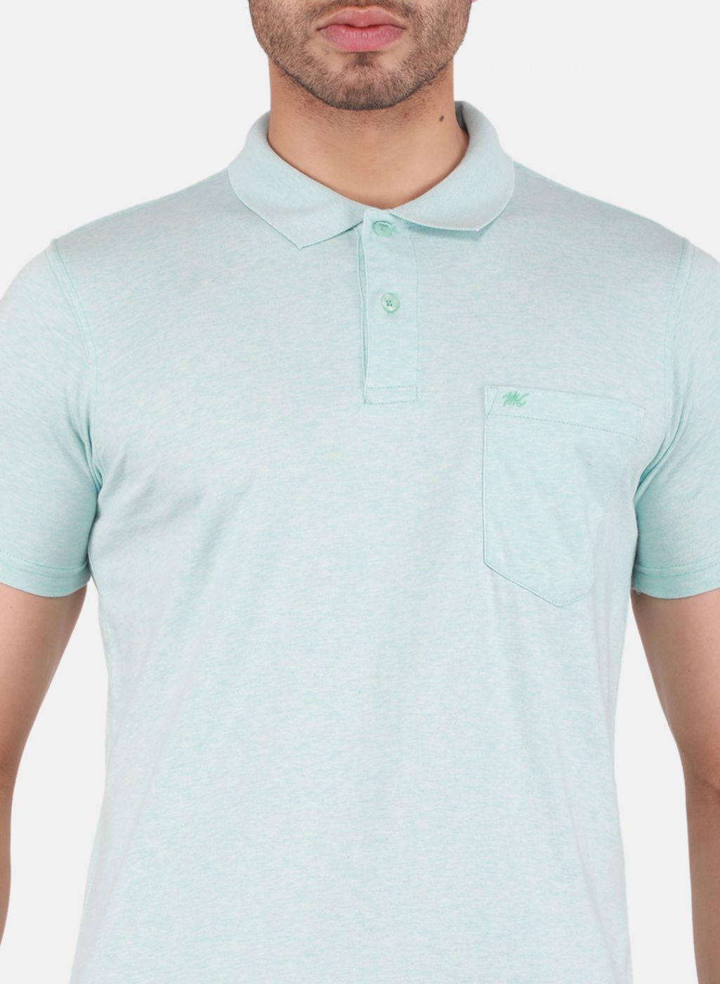 Men Blue Solid T-Shirt