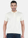 Men Cream Solid T-Shirt