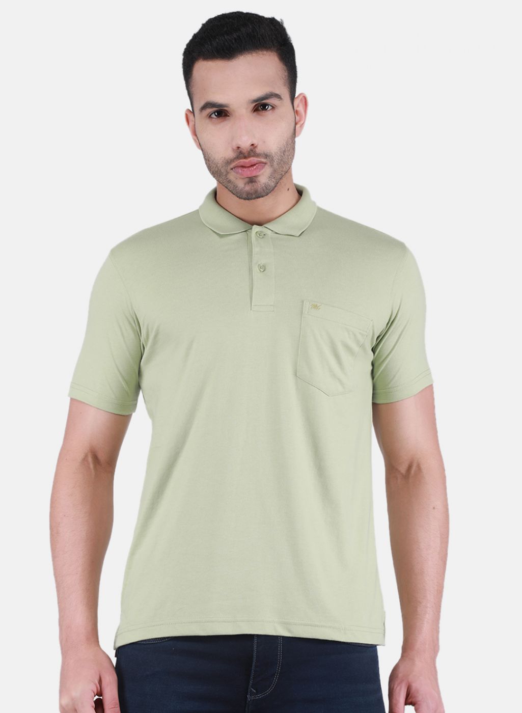 Men Green Solid T-Shirt