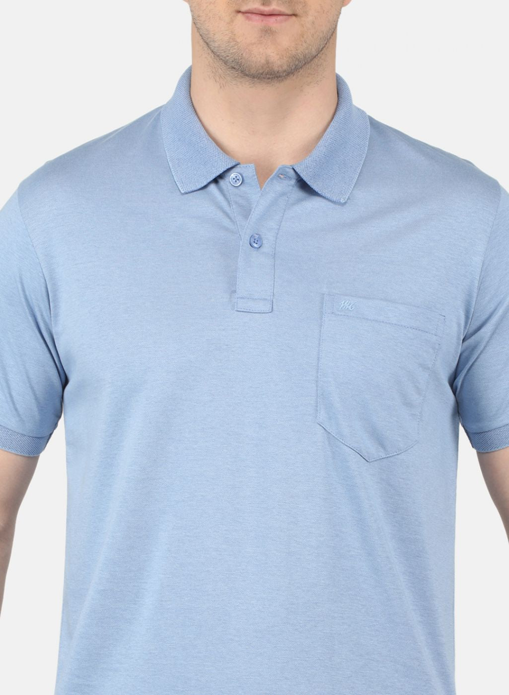 Men Blue Solid T-Shirt