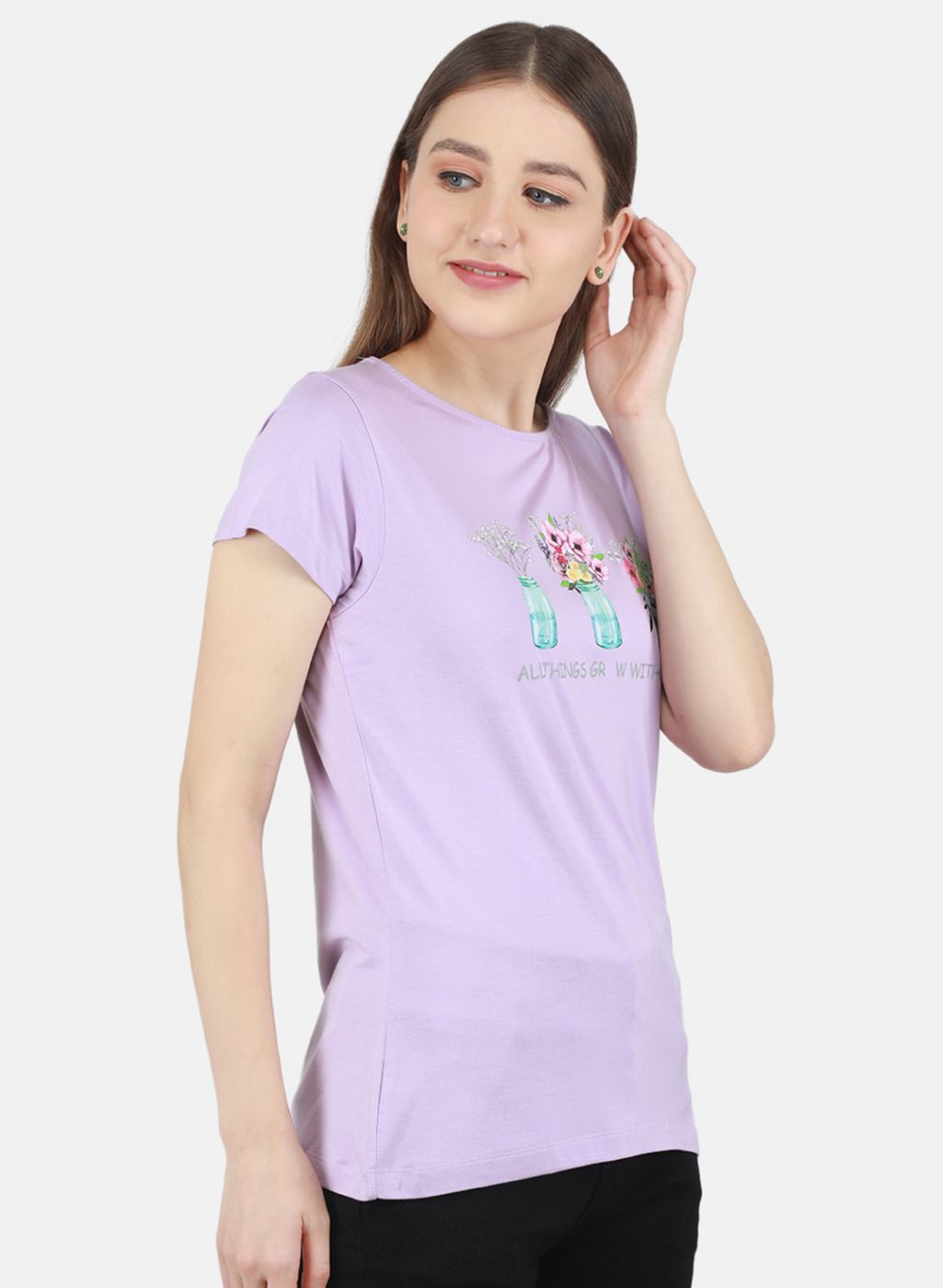 Women Purple Printed Top