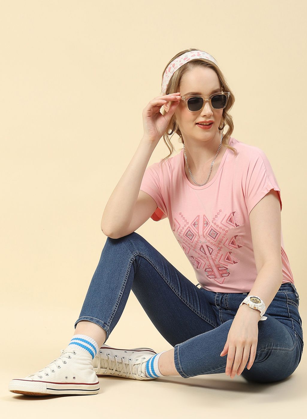 Women Pink Printed Top