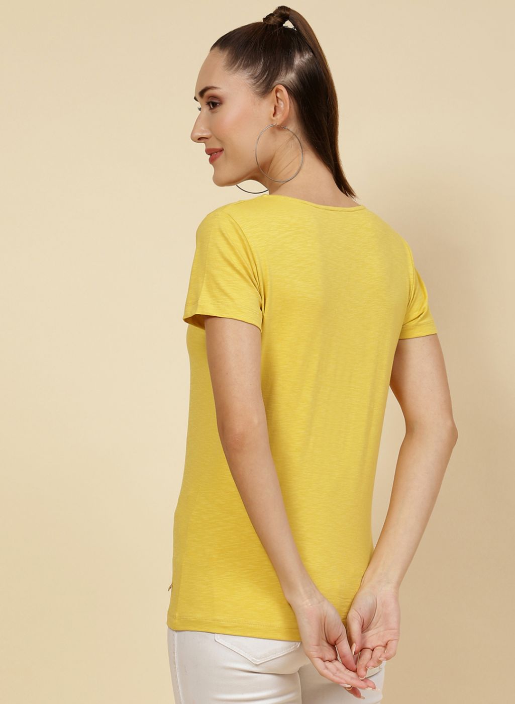 Women Yellow Printed Top