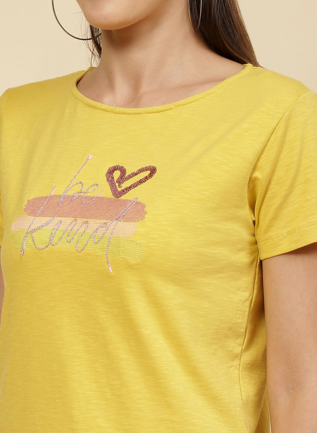 Women Yellow Printed Top