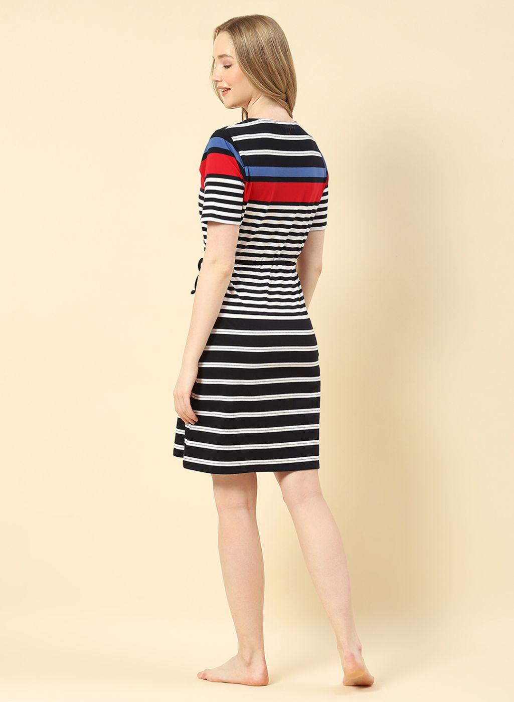 Women NAvy Blue Stripe Dress
