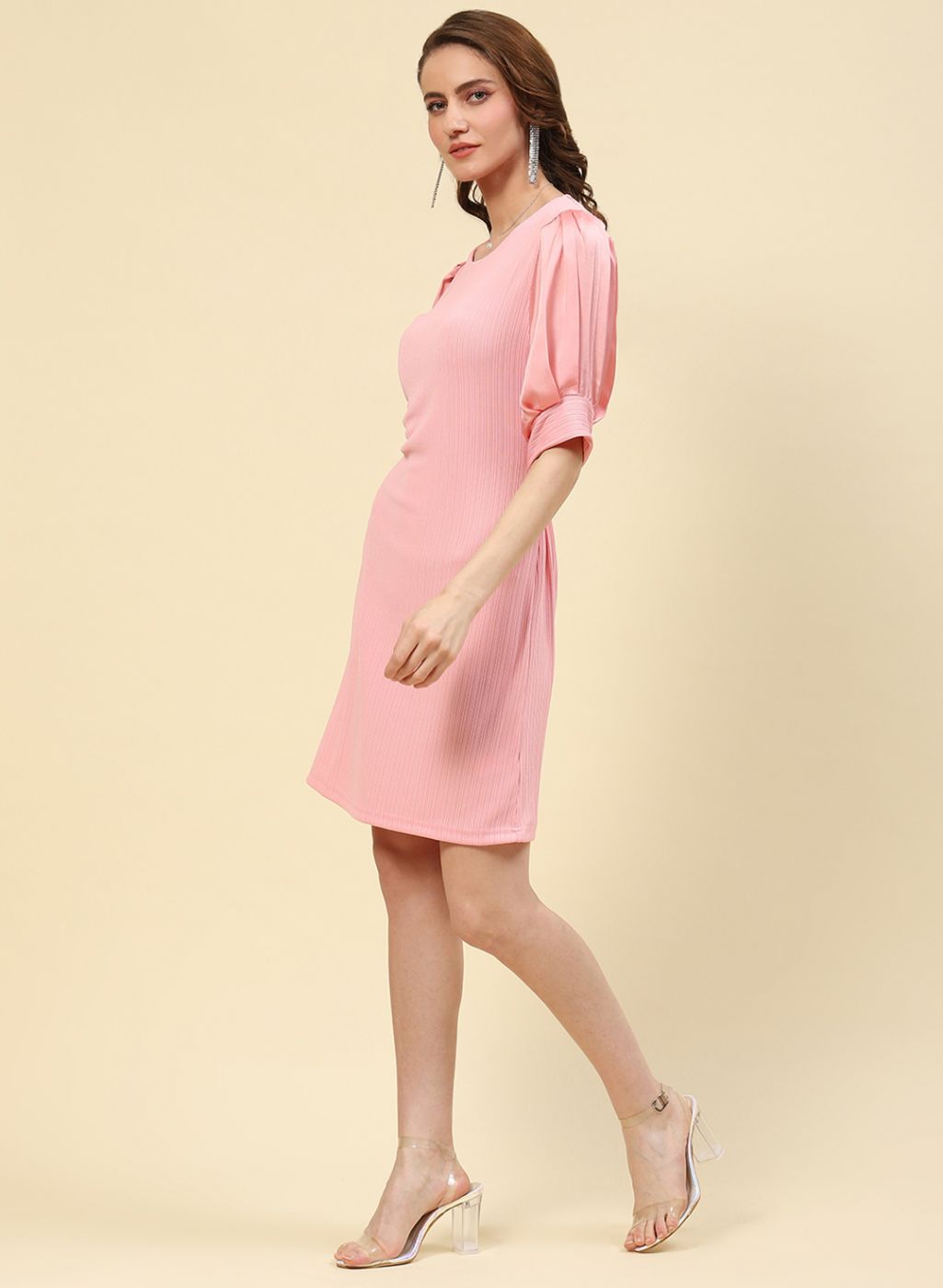 Women Pink Solid Dress