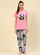 Women Pink Printed Lower Set