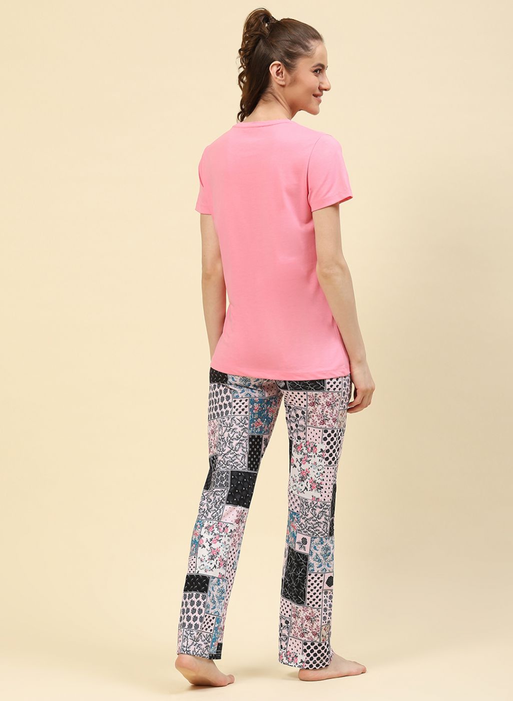 Women Pink Printed Lower Set