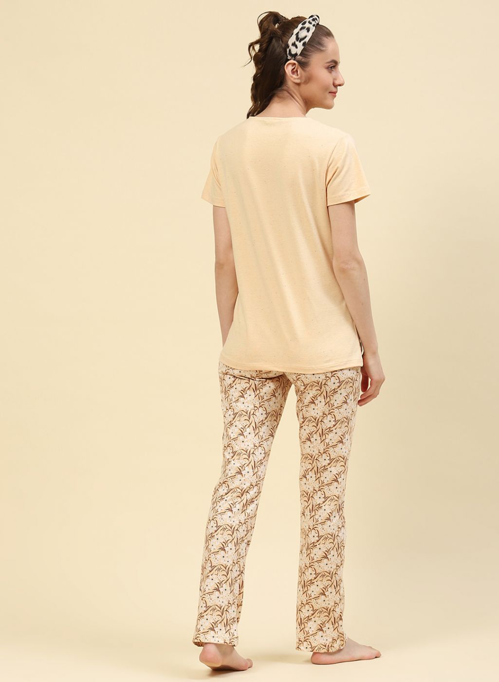 Women Beige Printed Lower Set