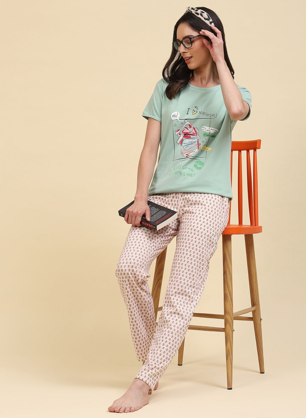 Women Green Printed Lower Set