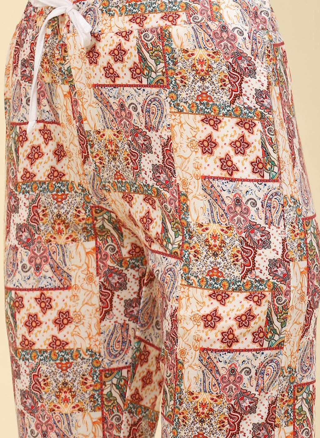 Women Beige Printed Lower Set