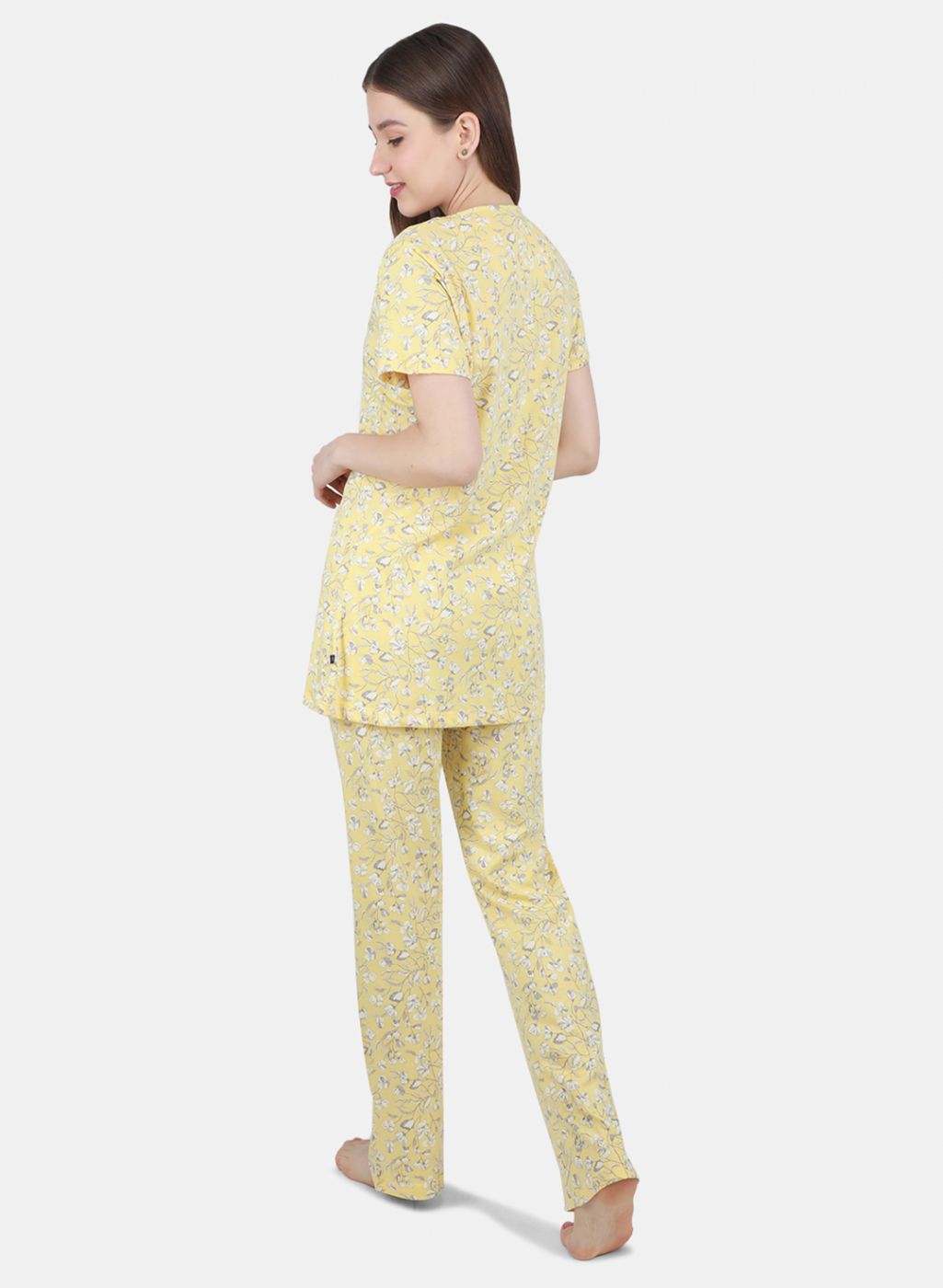 Women Yellow Printed Lower Set