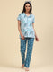 Women Blue Printed Lower Set