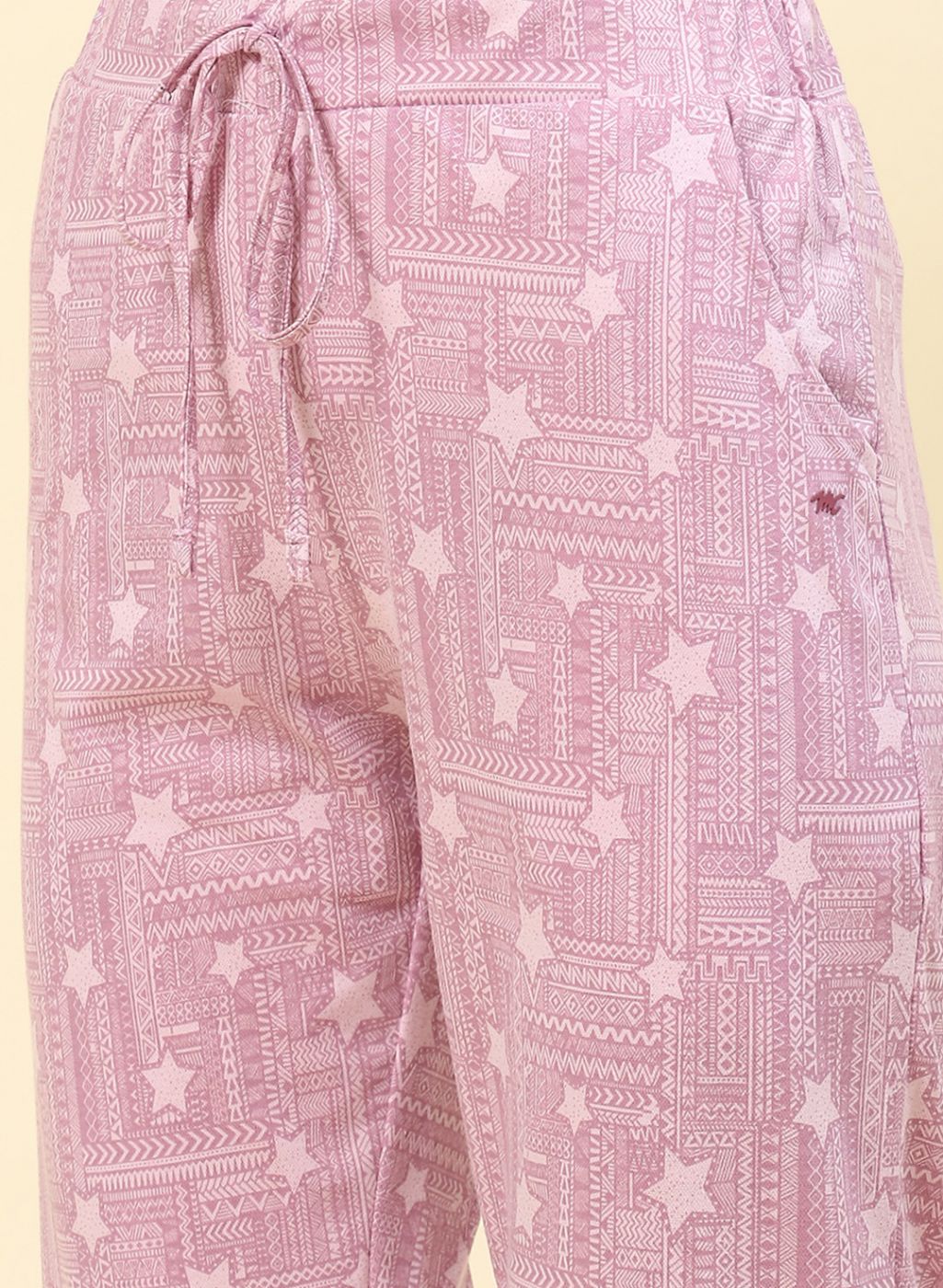 Women Purple Printed Capri Set