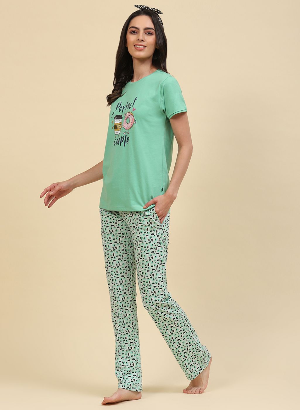 Women Green & Blue Printed Combo Set