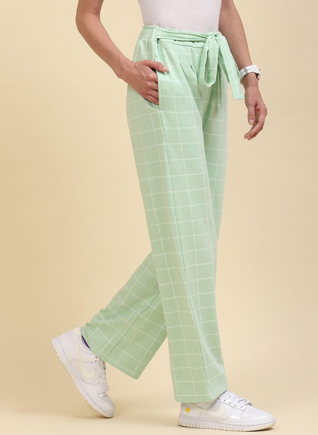 Women Green Jaquard Plazzo Set