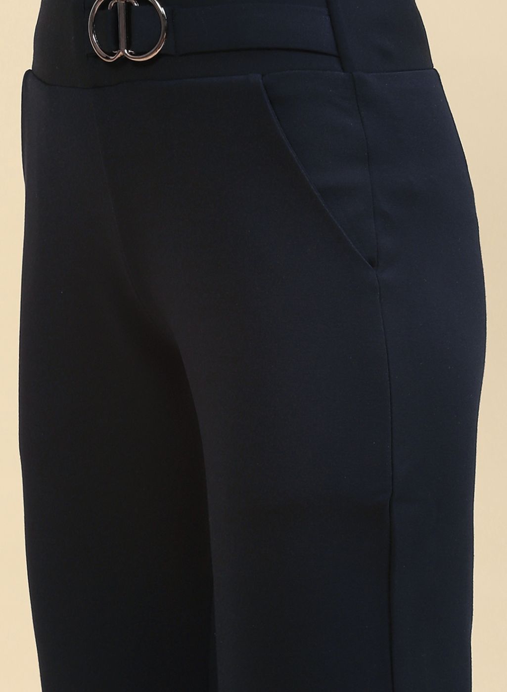 Women NAvy Blue Plain Jegging