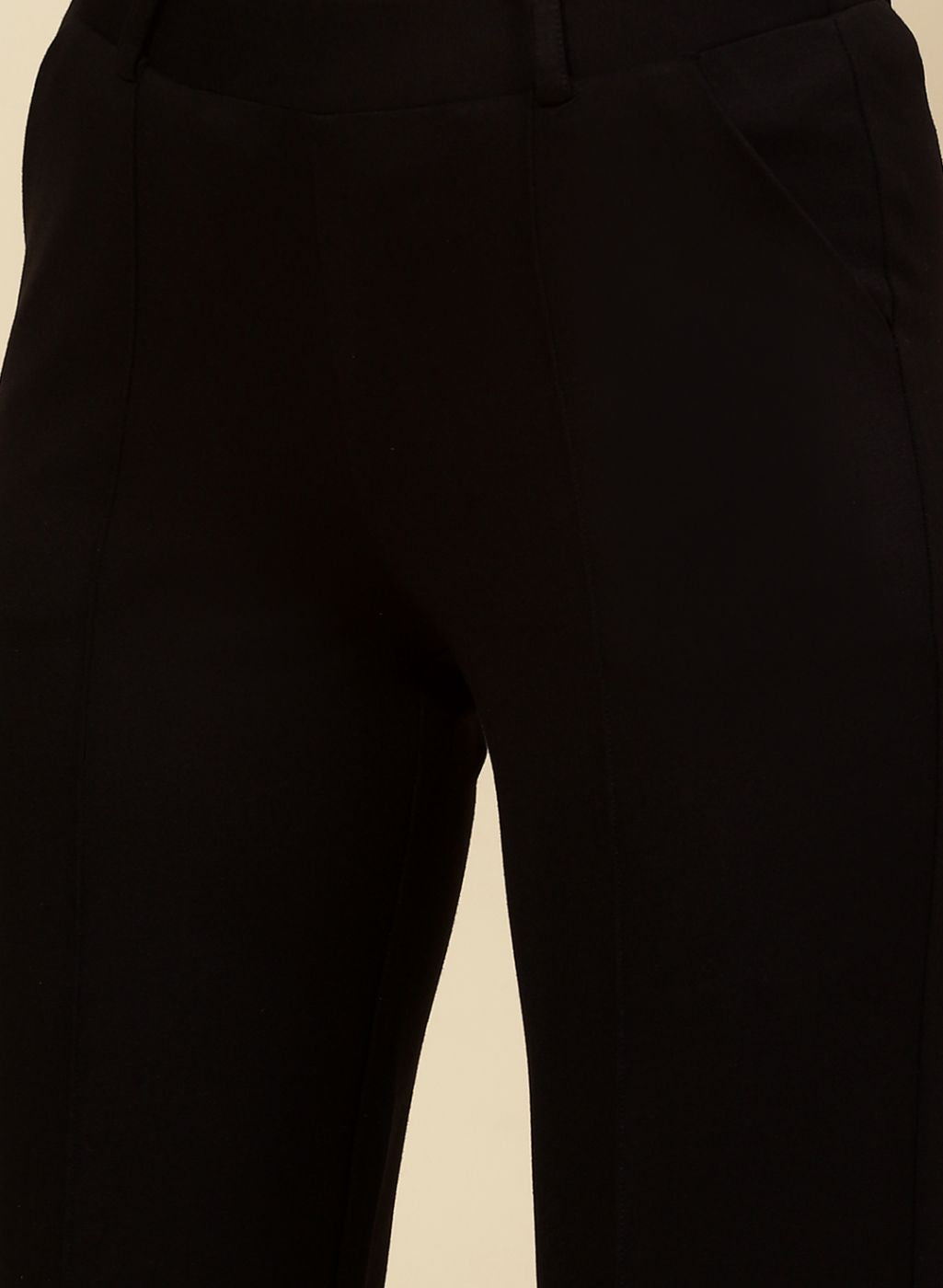 Women Black Solid Jegging