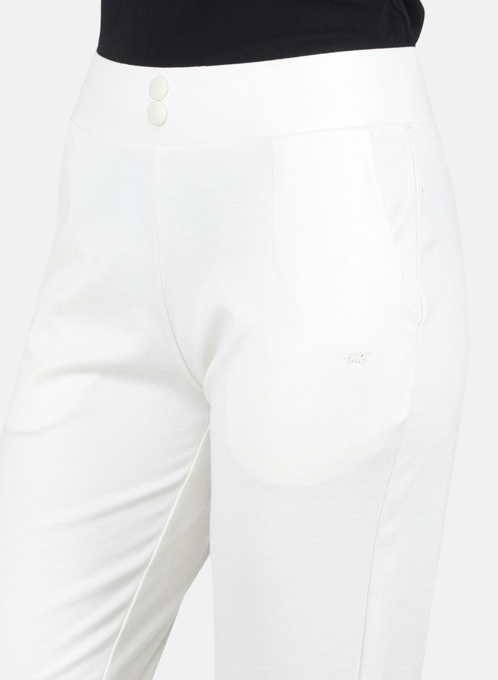 Women Cream Regular Fit Lower