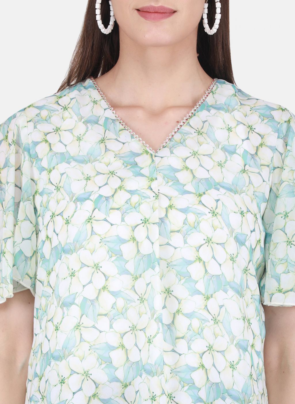 Women Green Printed Top