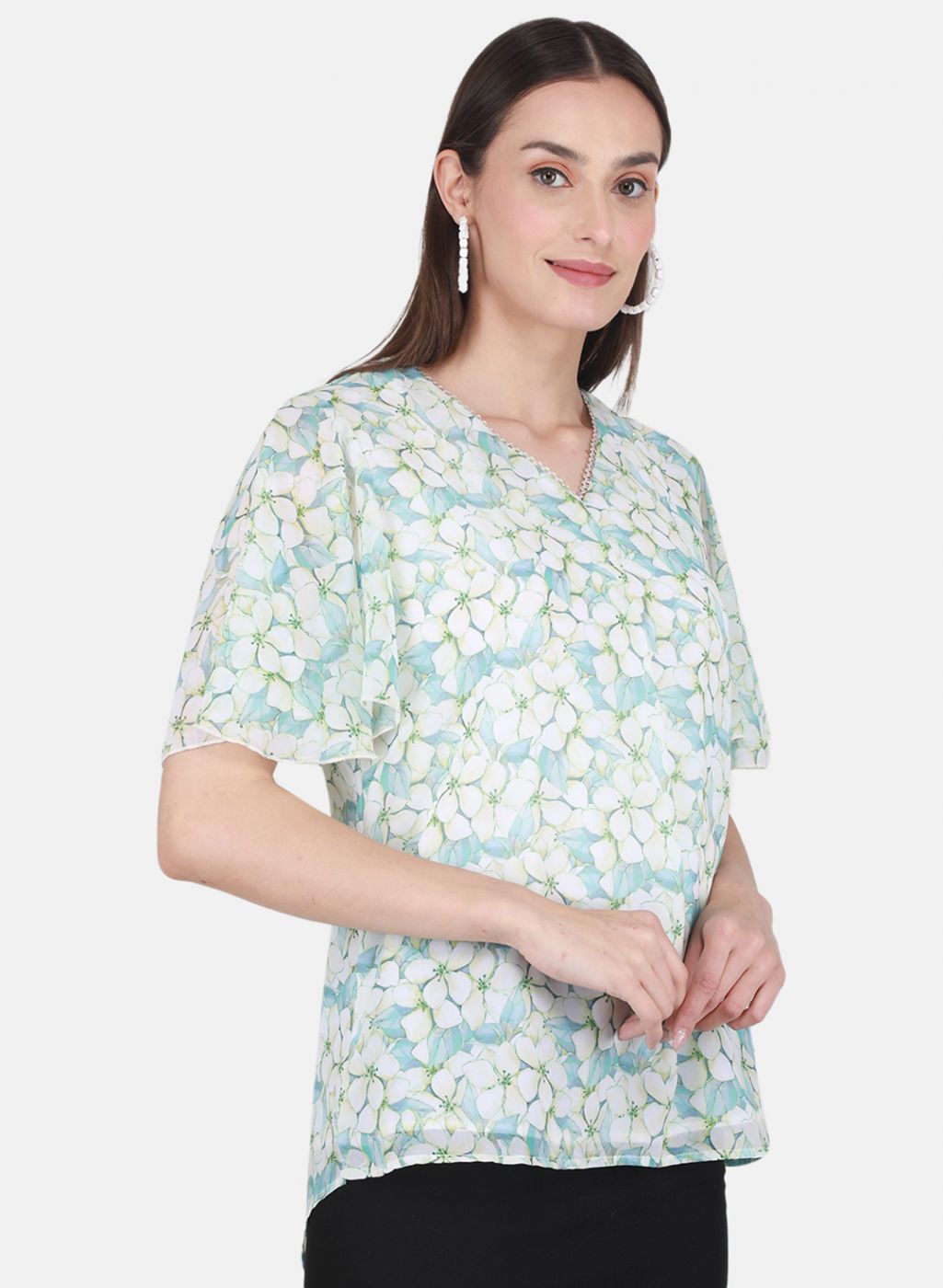 Women Green Printed Top