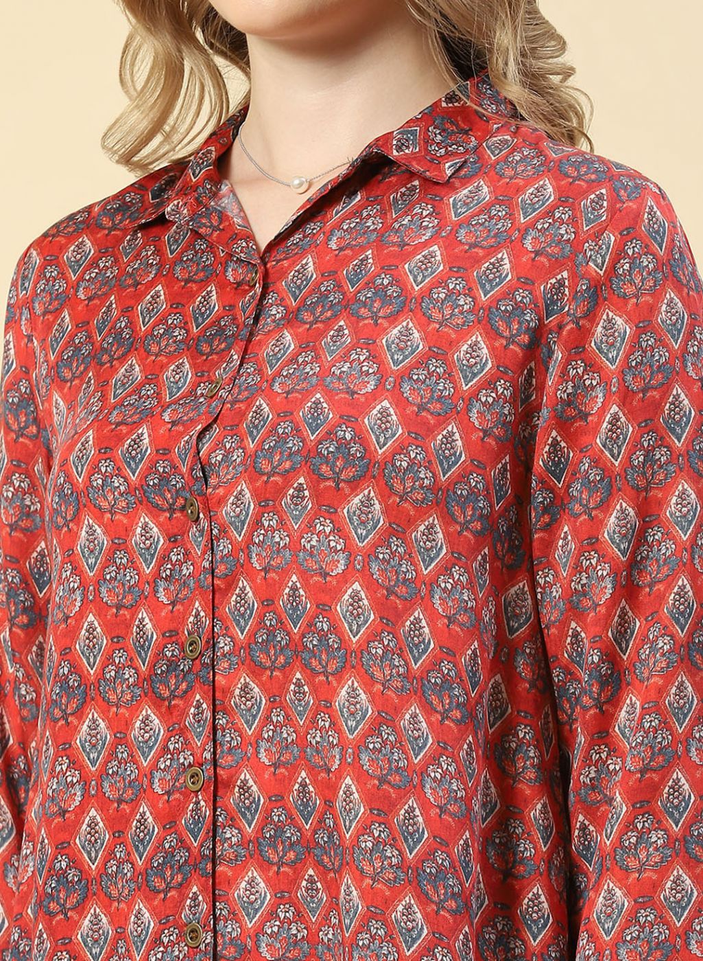 Women Red Printed Top