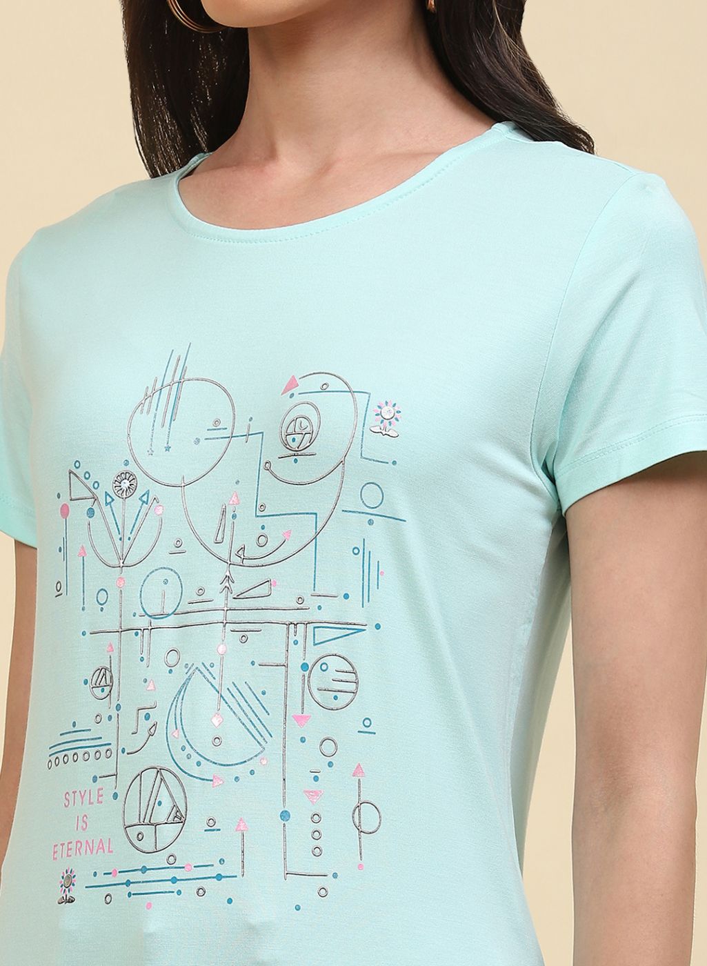 Women Blue Printed Top