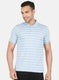 Men Sky Blue Printed T-Shirt