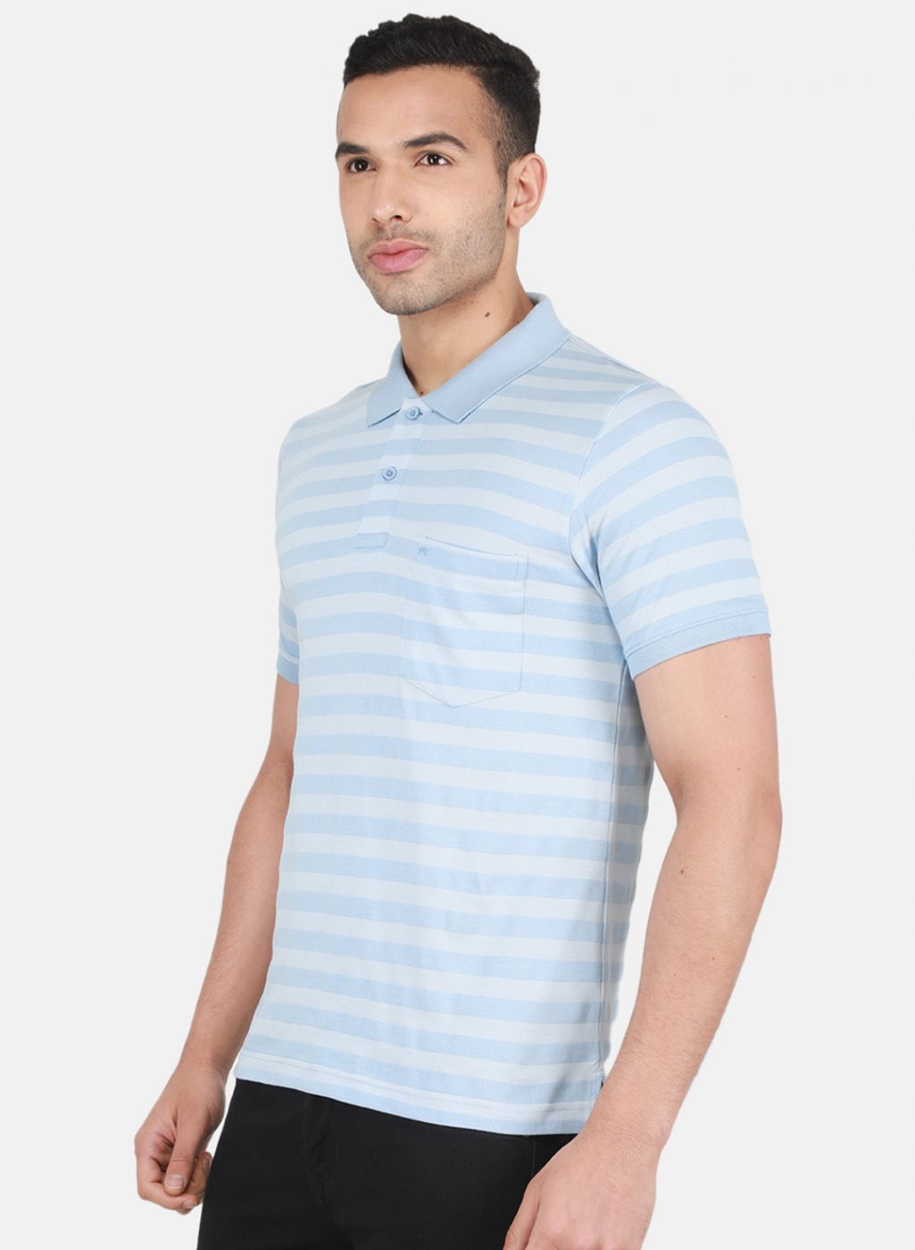 Men Sky Blue Printed T-Shirt