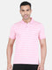 Men Pink Stripe T-Shirt