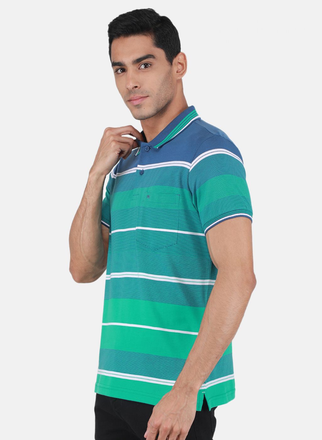 Men Teal Blue Printed T-Shirt