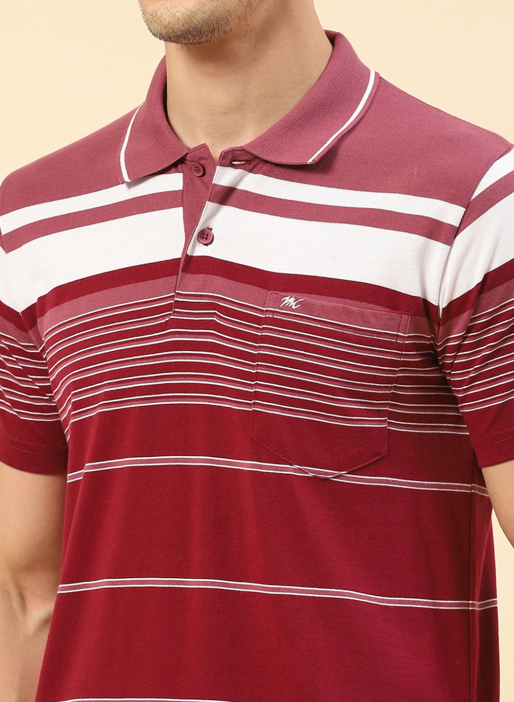 Men Maroon Stripe T-Shirt