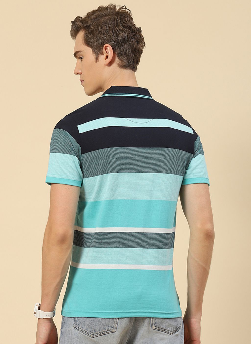 Men Blue Stripe T-Shirt