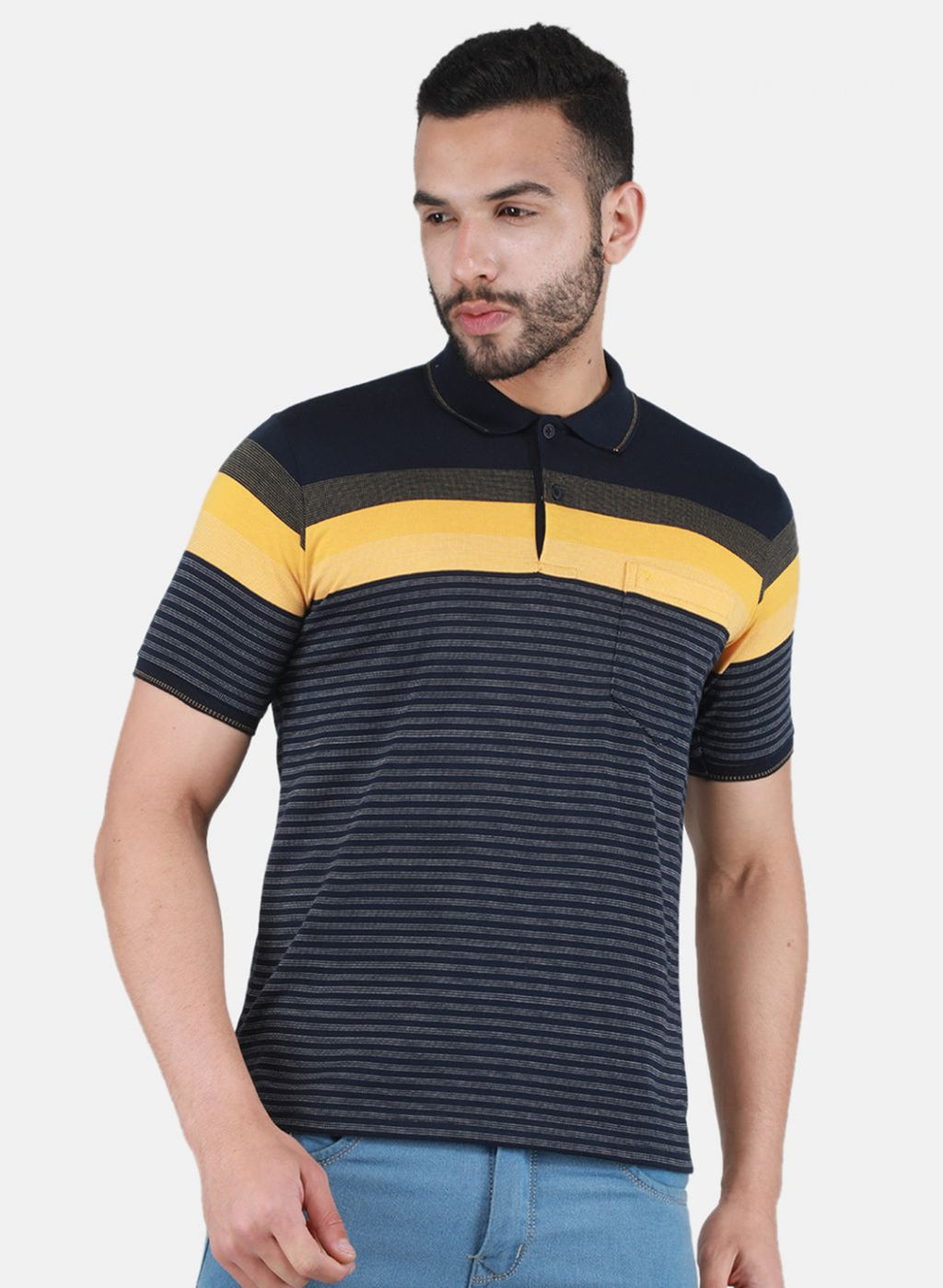 Men NAvy Blue Printed T-Shirt