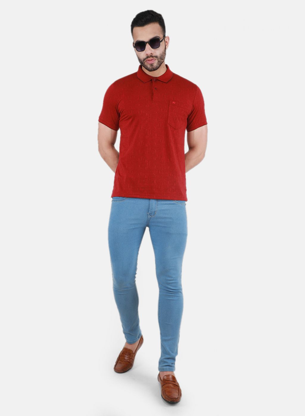 Men Maroon Printed T-Shirt