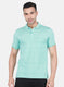 Men Blue Jaquard T-Shirt