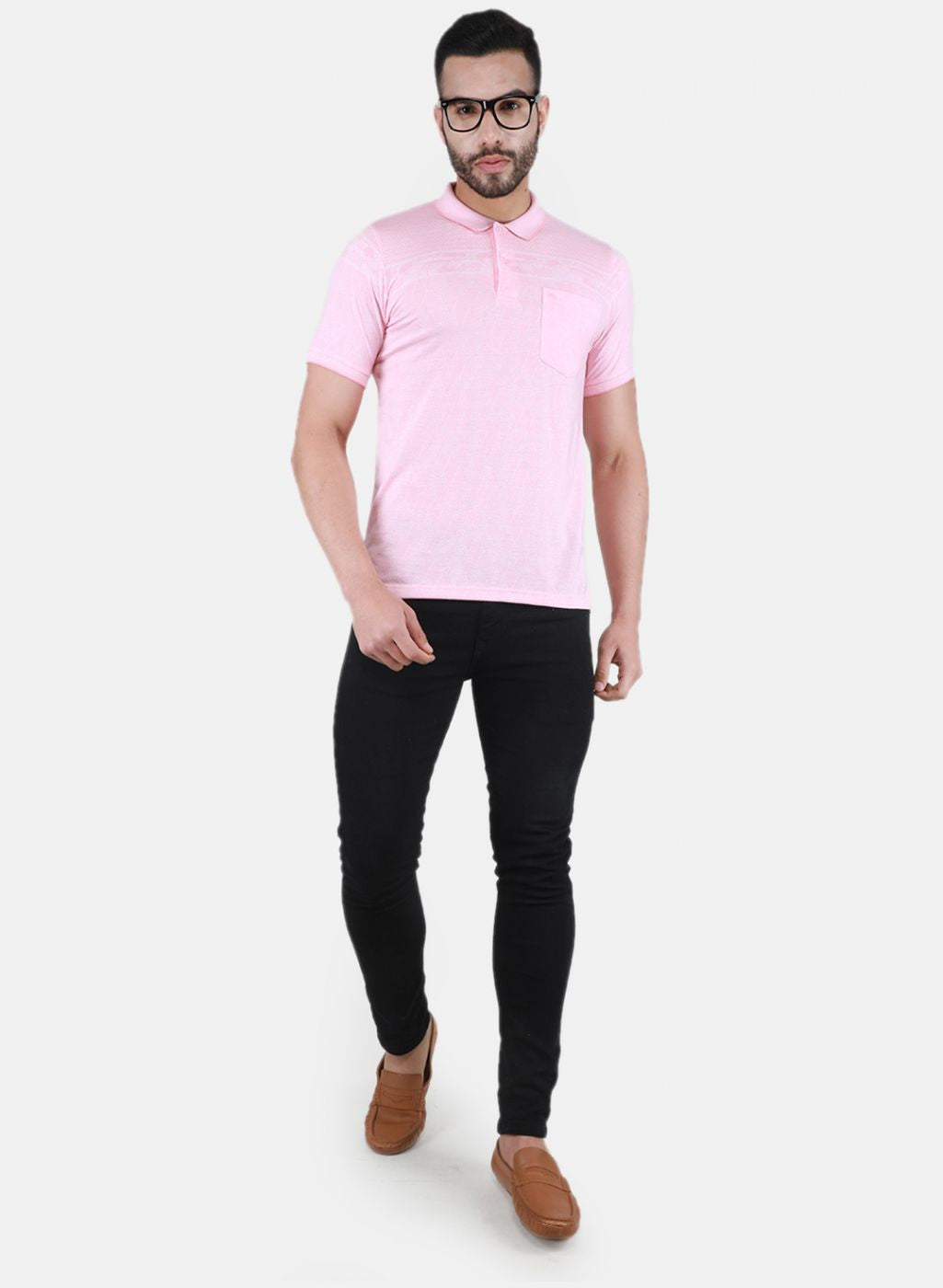Men Pink Printed T-Shirt