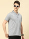 Men Grey Jaquard T-Shirt