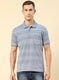 Men Blue Jaquard T-Shirt