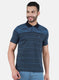 Men Blue Printed T-Shirt