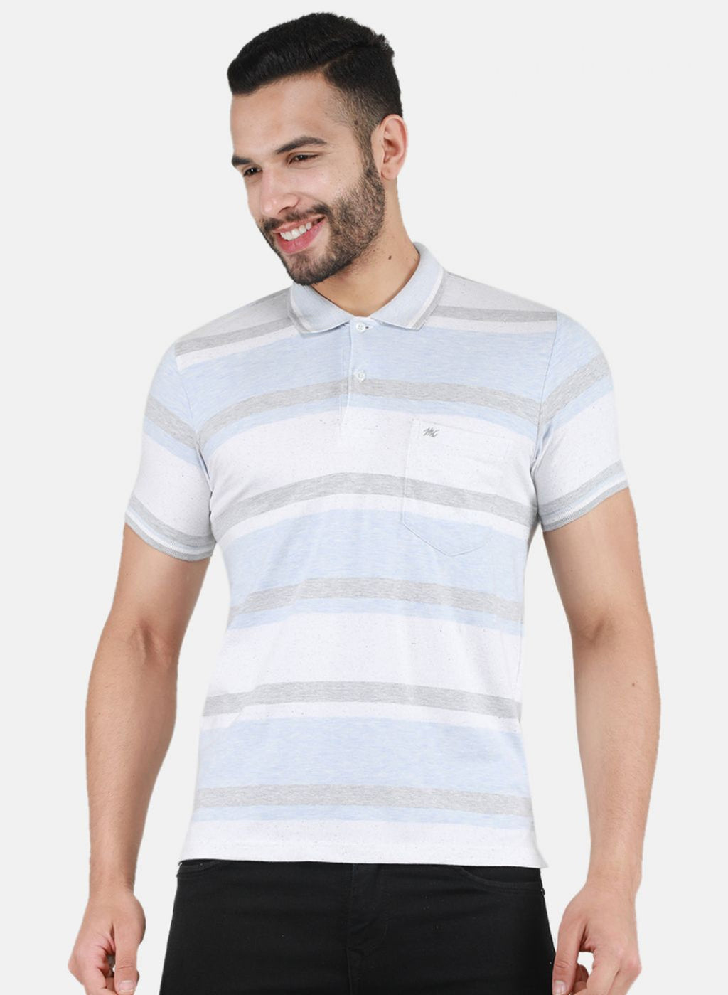 Men Sky Blue Printed T-Shirt