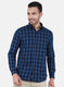Men Blue Check Shirt