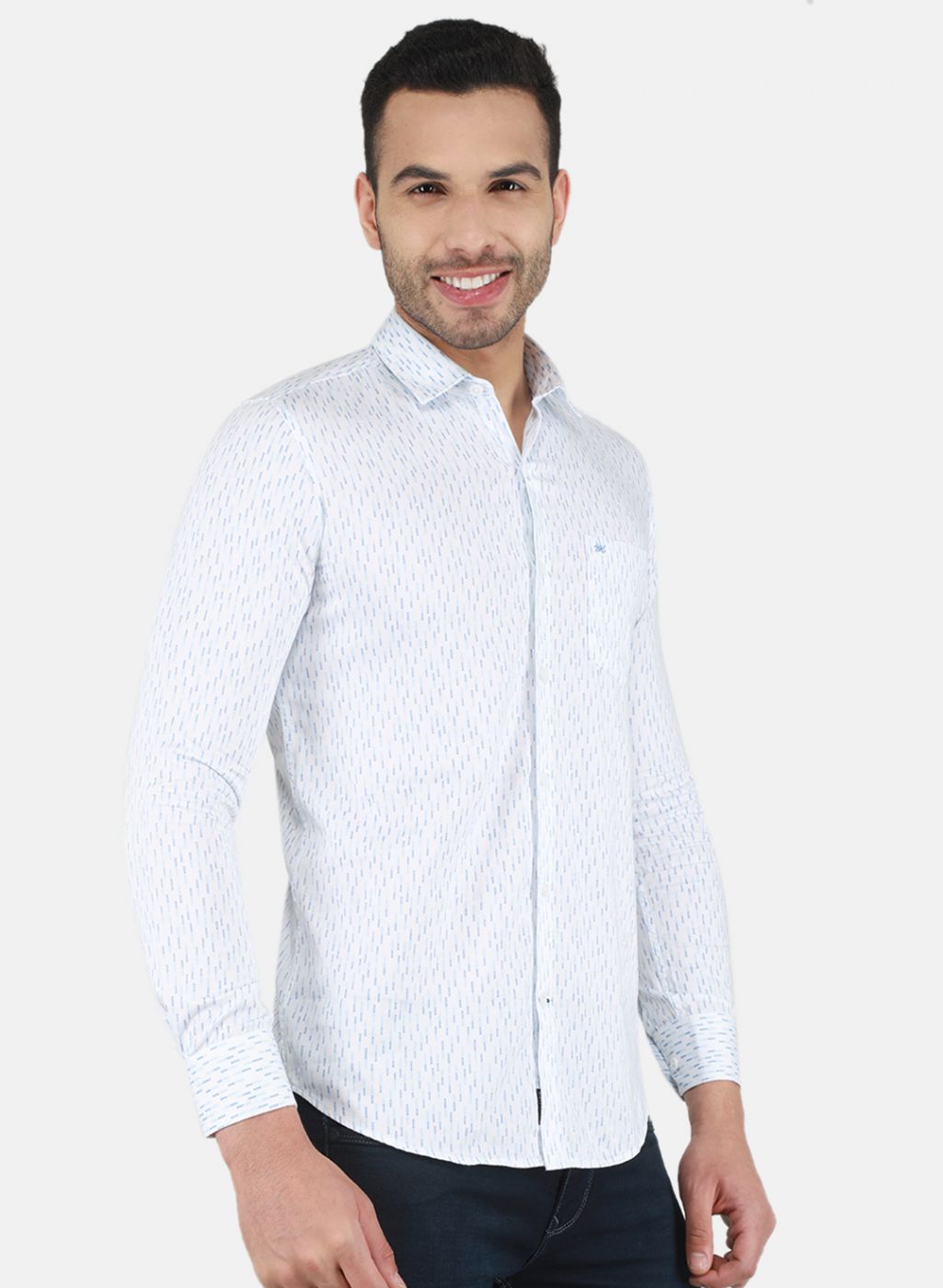Men White Printed Shirt